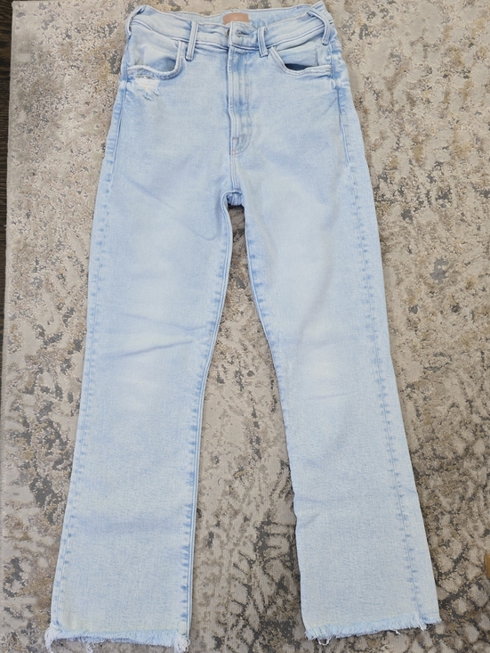 MOTHER Denim - MOTHER The Hustler Ankle Fray Light Blue Straight-Leg Jeans